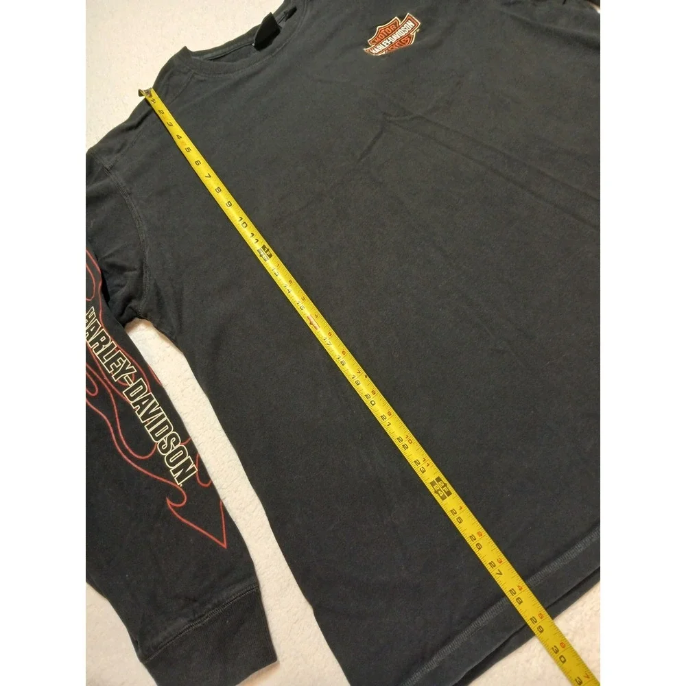 Vintage Y2K‎ Harley-Davidson Embroidered Patch Long Sleeve Shirt Men's 2XL Biker